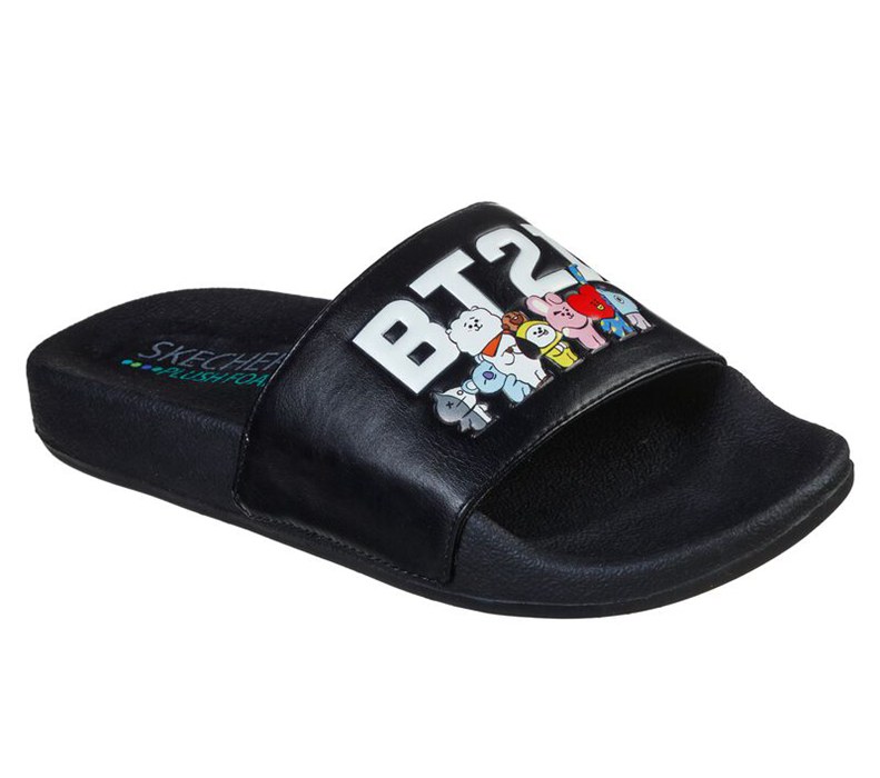Skechers Dam Svarta/Olika Färger Badtofflor - Exclusive: Pop-Ups - Bt21 Mania - Sverige (UWING-1053)